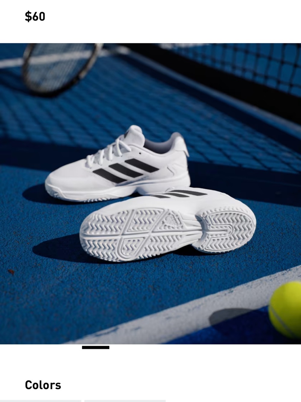 adidas Kids White Tennis with Black Stripes Ubersonic
